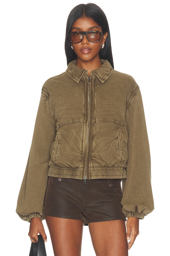 view 2 of 5 CHAQUETA LAVADA BIRDIE  in Olive Green