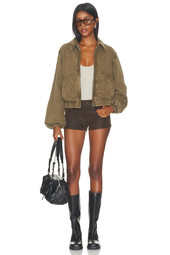 ジャケット・アウター freebird.kazu Free People Birdie Washed Jacket in Olive Green | REVOLVE
