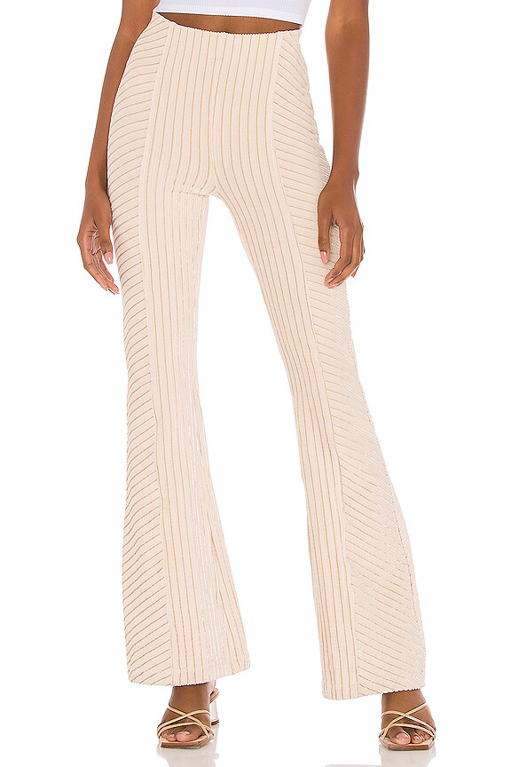 view 1 of 5 Slim Pull on Velvet Flare Pant in Champagne