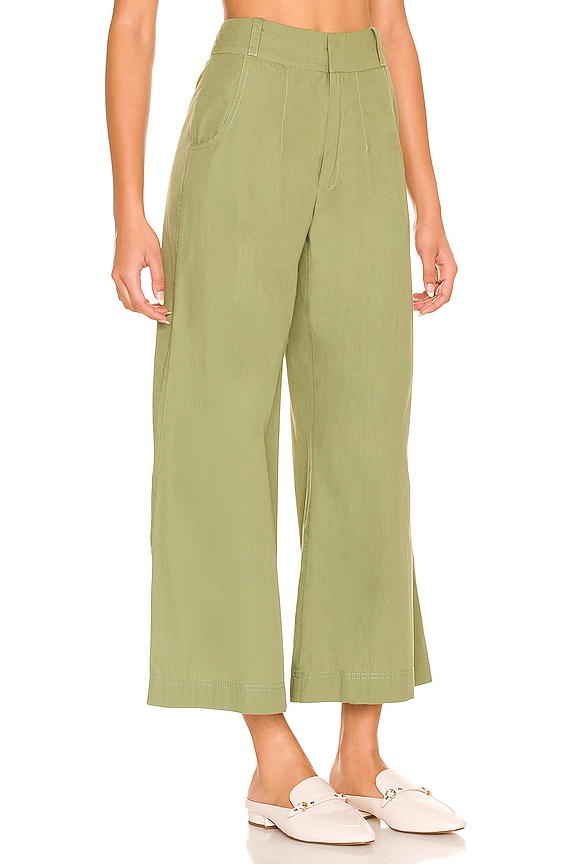 view 2 of 4 Menorca Cropped Solid Pant in Forest Glen