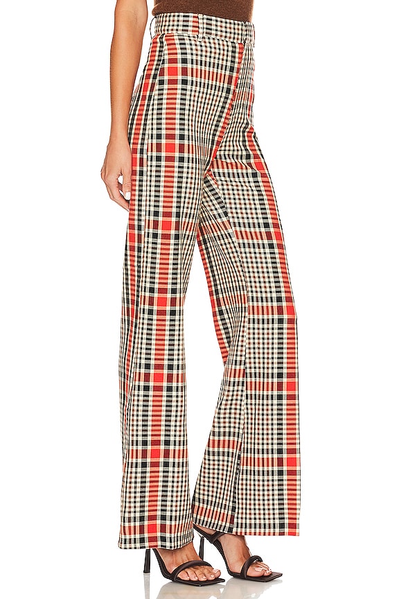 view 2 of 4 Plaid Jules Pant in Rust Combo