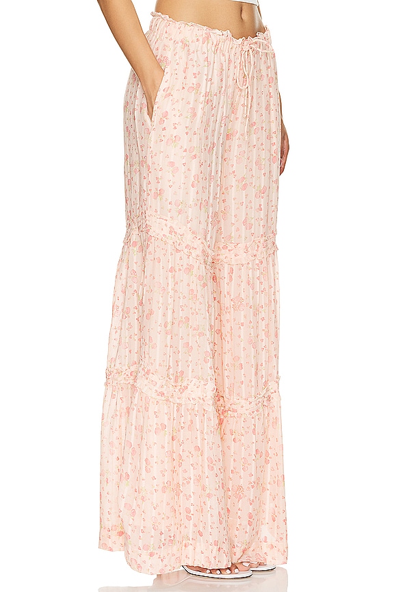 view 2 of 4 Emmaline Tiered Pull On Pant In Peach Combo in Peach Combo