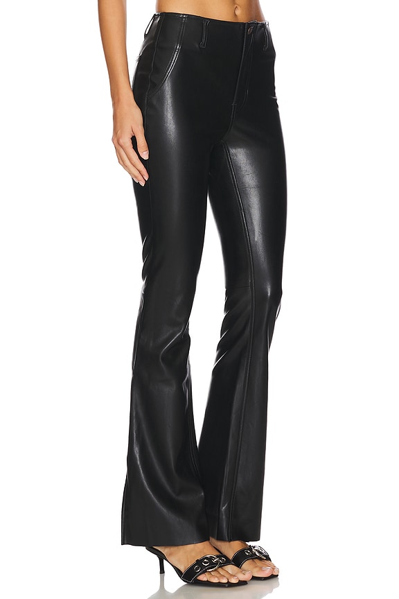 view 2 of 6 x We The Free Level Up Faux Leather Slit Bootcut in Black