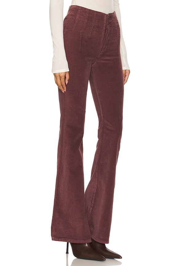 view 2 of 6 x We The Free Jayde Cord Flare in Chocolate Truffle