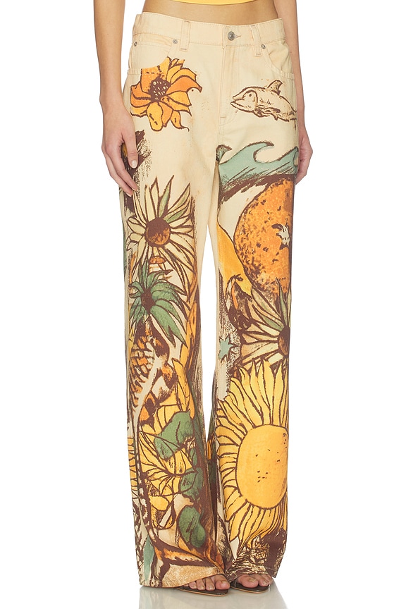 view 2 of 6 x We The Free Printed Straight Leg Pant in Beach Scene