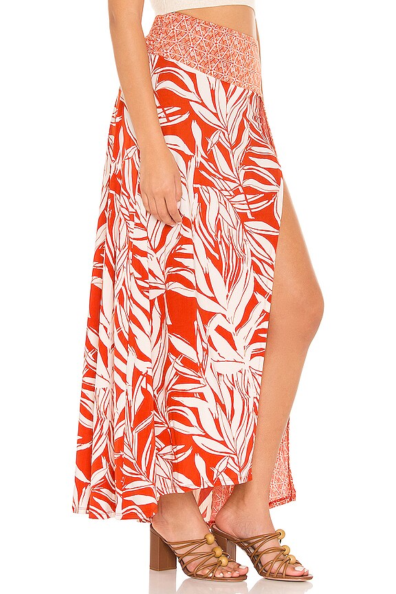 view 2 of 4 Turning Tide Printed Sarong in Vintage Red Combo