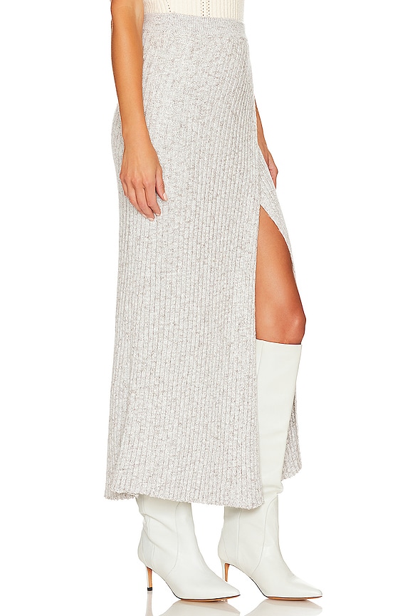 view 2 of 4 Better Days Midi Skirt in Grey Combo