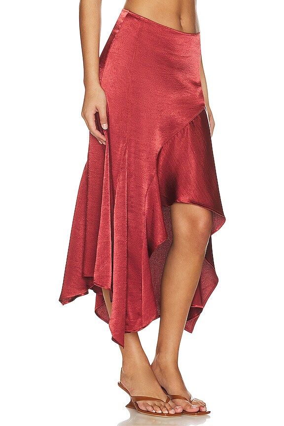 view 2 of 4 Sunrise Asymmetrical Skirt in Russet Acorn
