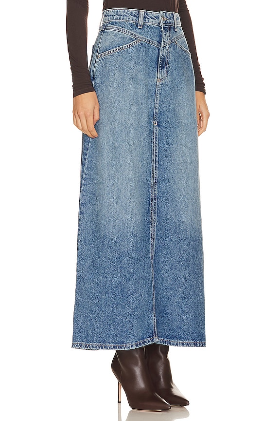 view 2 of 4 MAXIFALDA DENIM WE THE FREE COME AS YOU ARE in Sapphire Blue Slit
