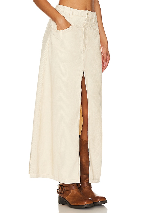 view 2 of 4 Come As You Are Cord Maxi Skirt in Beechwood