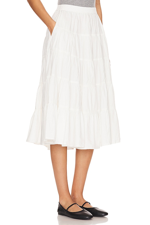 view 2 of 4 Full Swing Midi Skirt in Ivory