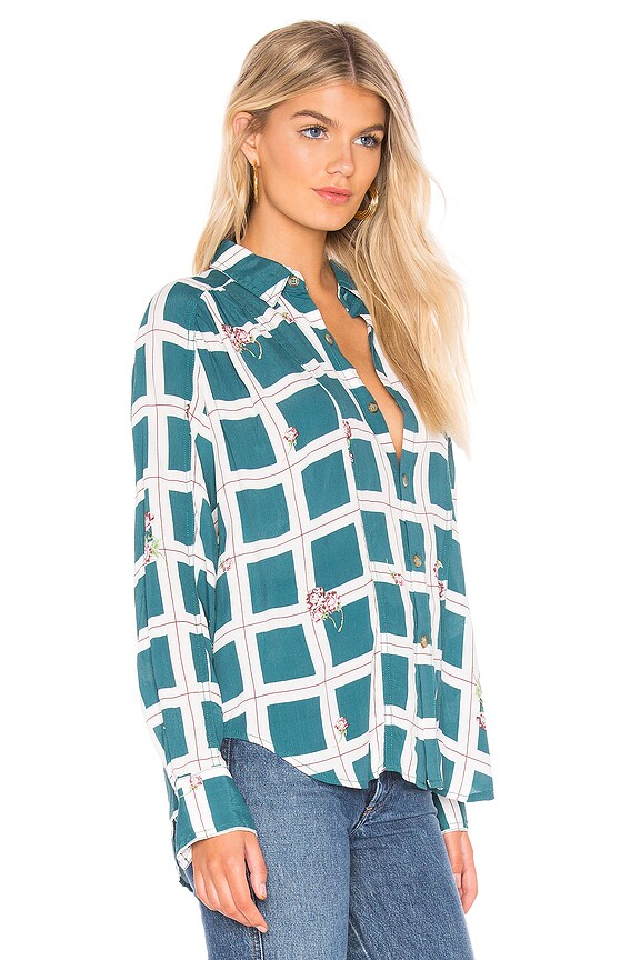 view 2 of 4 Window To My Heart Button Down in Green