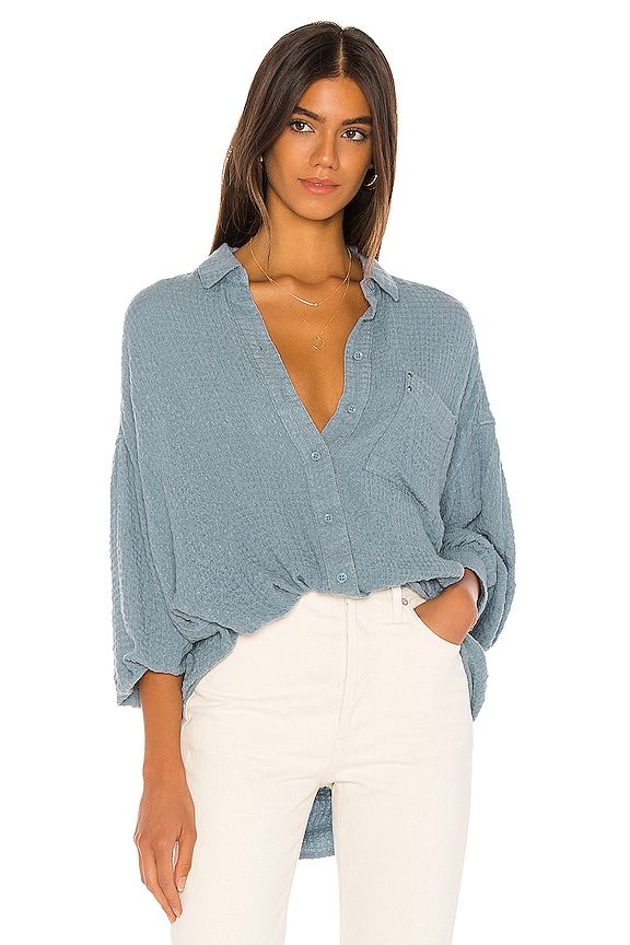 view 1 of 4 Solid Hidden Valley Buttondown in Blue