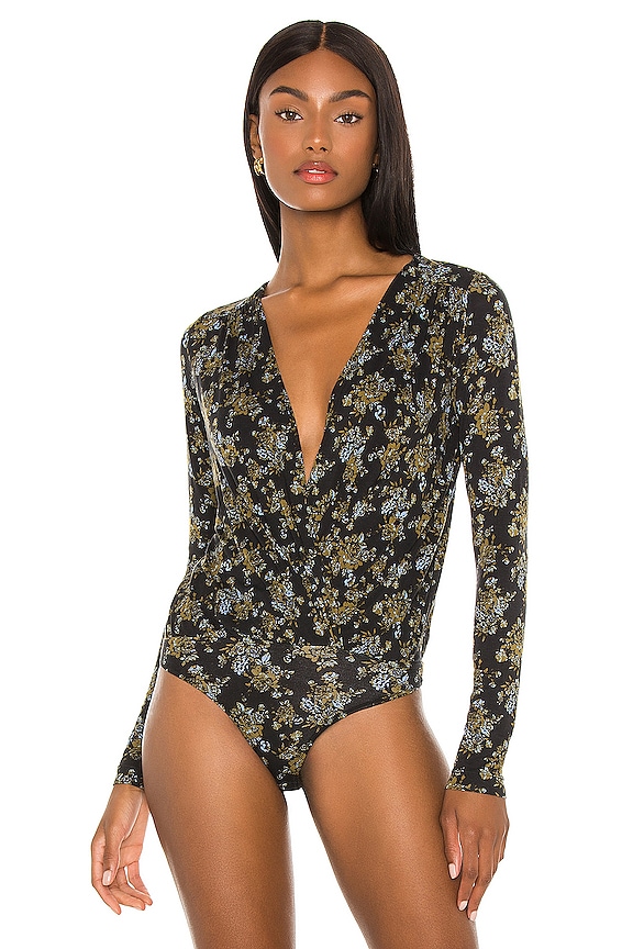 view 2 of 5 Printed Turnt Bodysuit in Night Combo