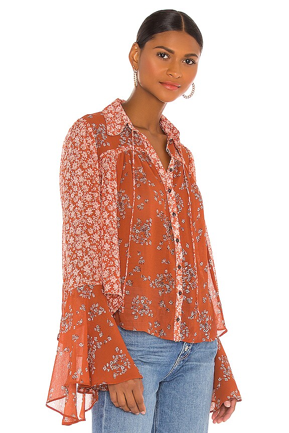 view 2 of 4 Serena Printed Blouse in Rust Combo