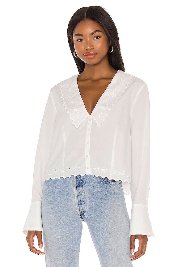 view 2 of 6 Janie Button Down Top in Ivory