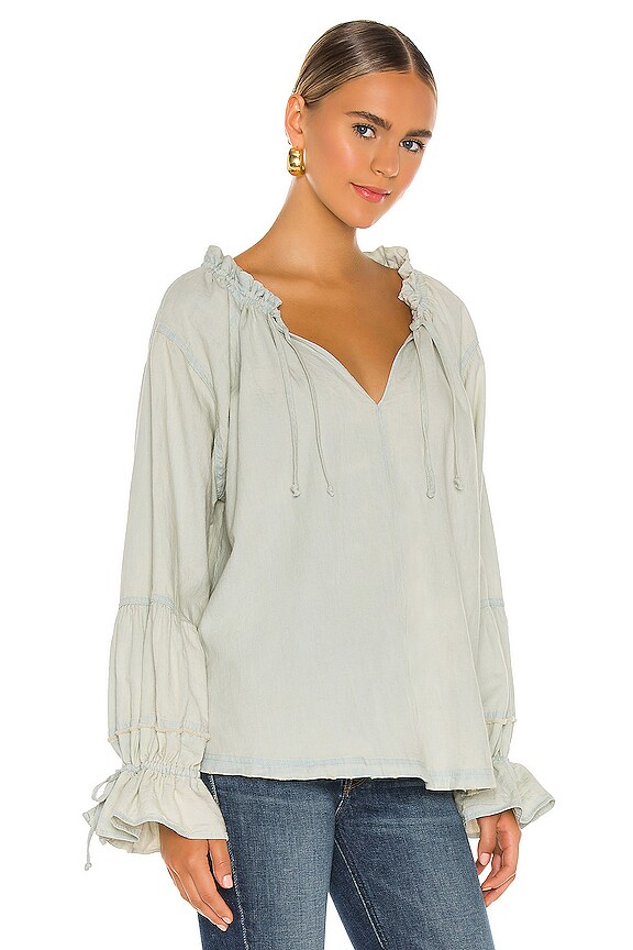 view 2 of 4 Alpine Denim Top in Washed Out Indigo