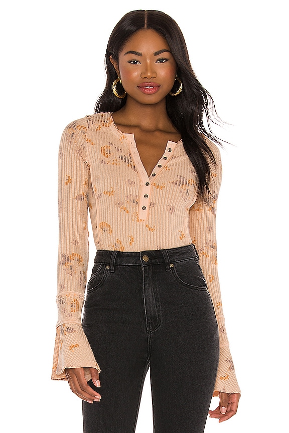 view 1 of 4 Layer Me Henley in Just Peachy Combo