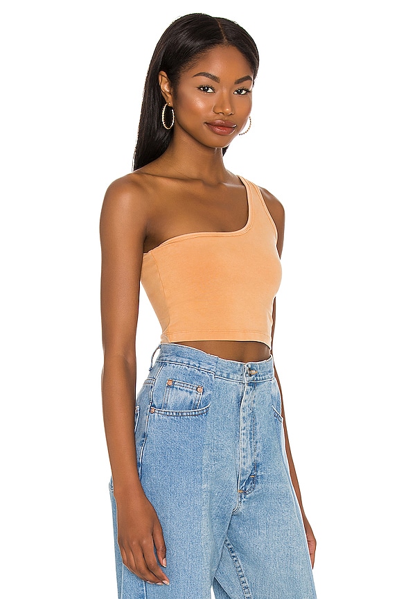 view 2 of 4 Hot Shot One Shoulder Top in Toasted Coconut