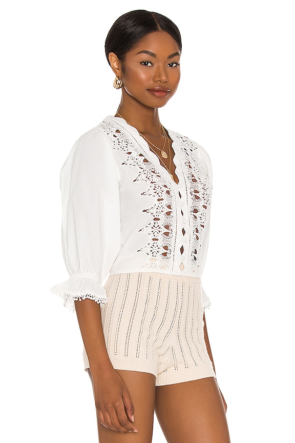 view 2 of 4 Louella Embroidered Top in White