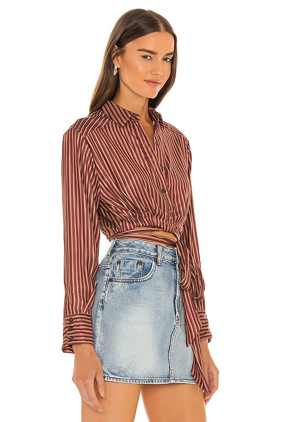 Free People X REVOLVE My Everything Wrap Top in Chocolate Combo | REVOLVE