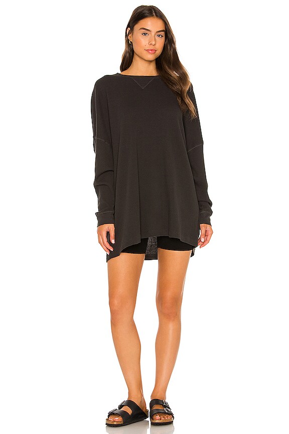 view 1 of 4 Early Night Thermal Tee in Washed Black