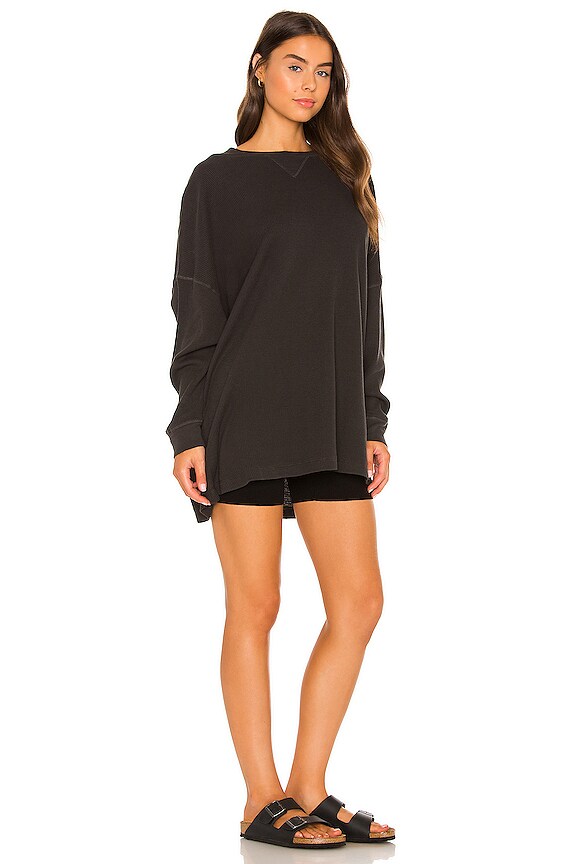 view 2 of 4 Early Night Thermal Tee in Washed Black