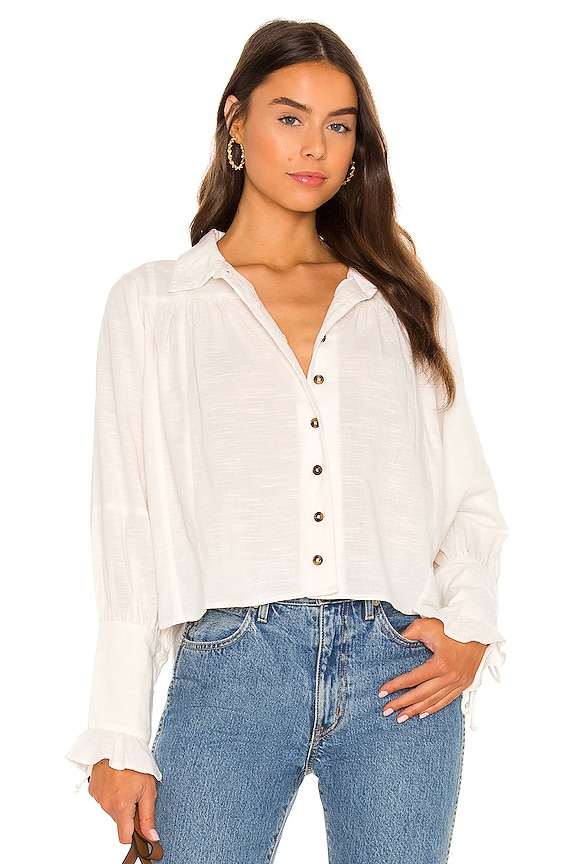 Free People Kiss Kiss Blouse in Ivory | REVOLVE