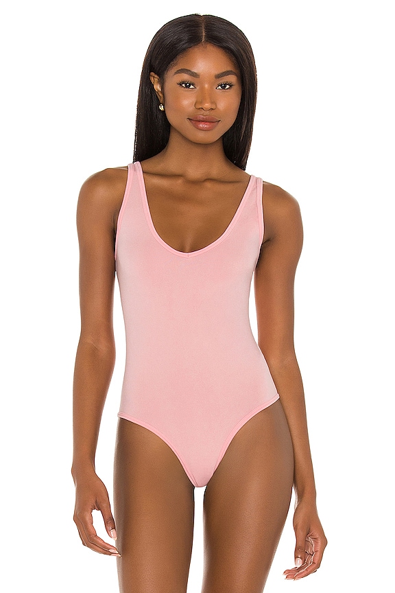 view 2 of 5 Washed Seamless Bodysuit in Washed Pink