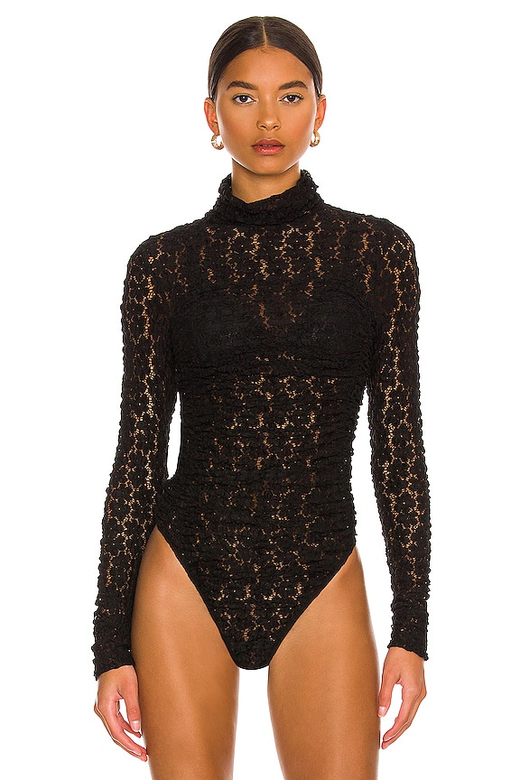 view 2 of 5 Day & Night Lace Bodysuit in Black