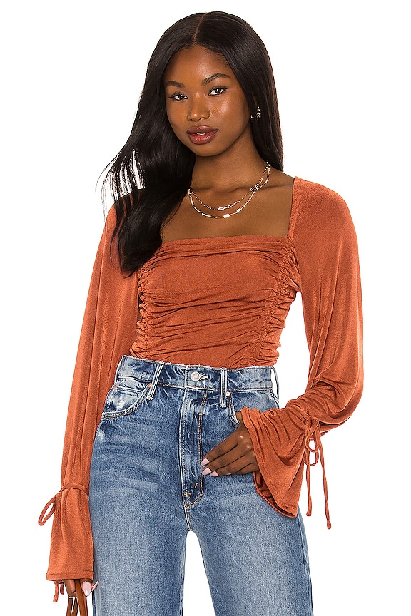 Free People Meant To Be Bodysuit In Cherry Chai Revolve