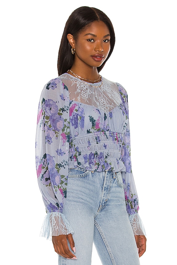 view 2 of 4 Daphne Blouse in Silver Blue Combo