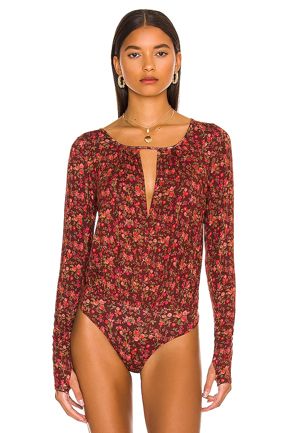 view 2 of 5 Kaya Printed Bodysuit in Chocolate