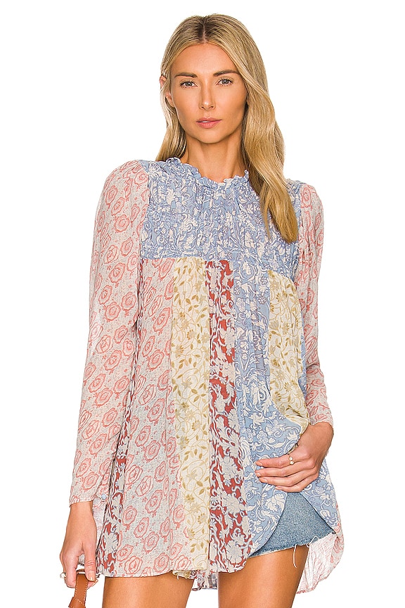 Free People Merrie Mix Print Tunic in Lilac Combo | REVOLVE