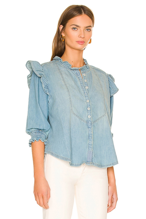 view 2 of 4 TOP EN DENIM FREE PEOPLE LOUISE in Indigo