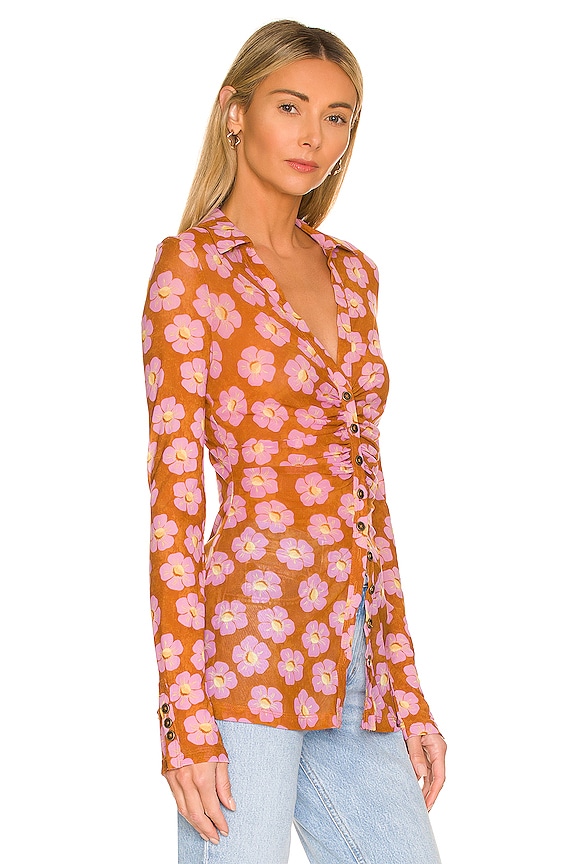 view 2 of 4 CAMISA FREE PEOPLE LUCKY in Coffee Combo