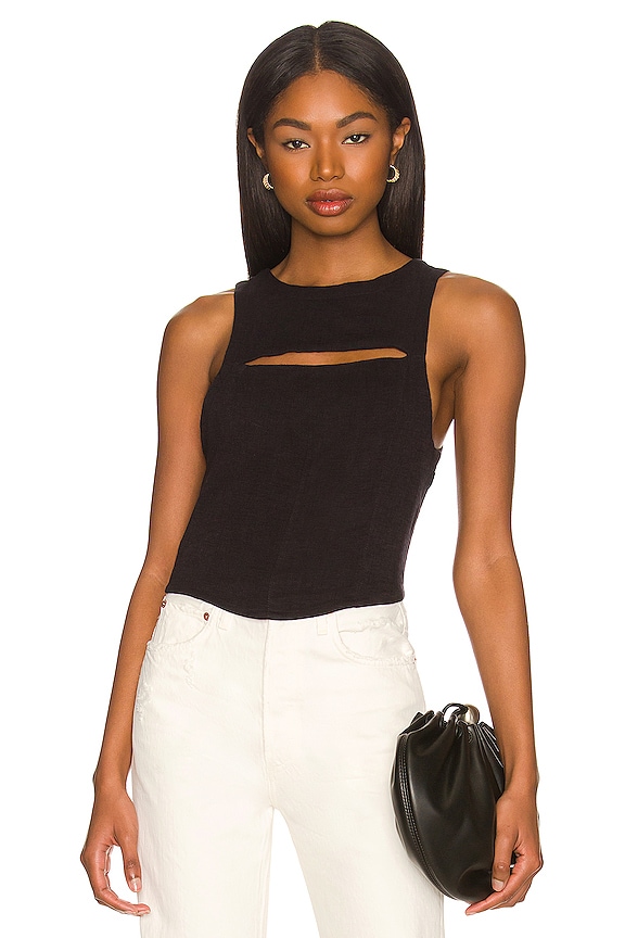 view 1 of 4 ТОП FREE PEOPLE SNEAK A PEEK in Black