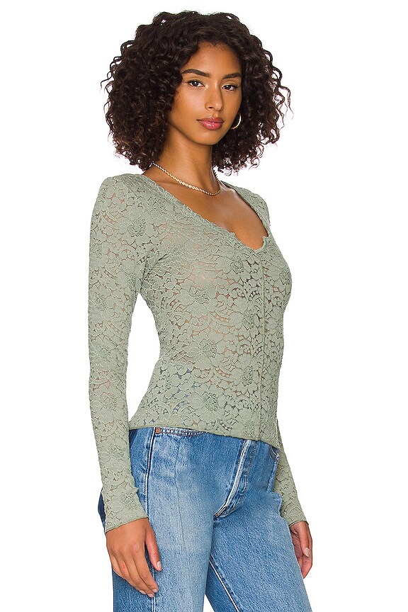 view 2 of 4 Cloud Ride Notch Long Sleeve in Sea Grass