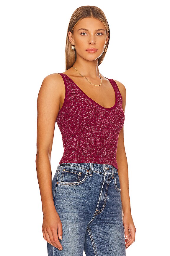 view 2 of 5 Lurex Solid Rib Brami in Berry Wine Combo