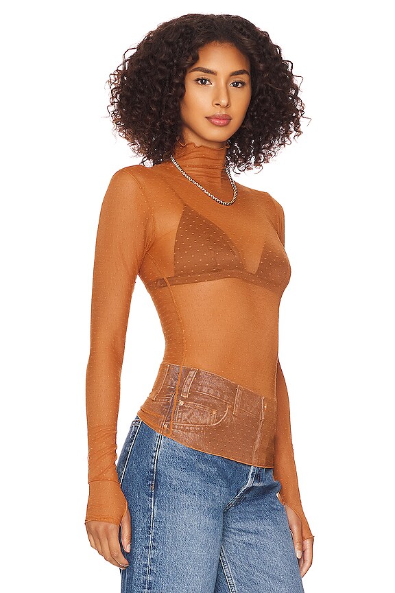 view 2 of 4 On The Dot Layering Top in Pumpkin Pie