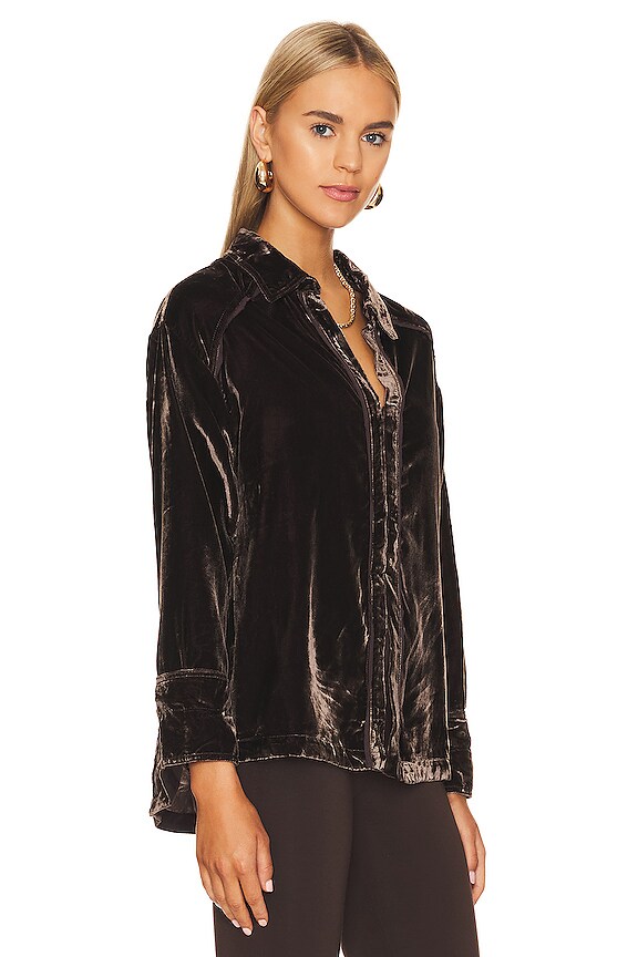 view 2 of 4 TOP EN VELOURS FREE PEOPLE MARIANNE in Midnight Brown