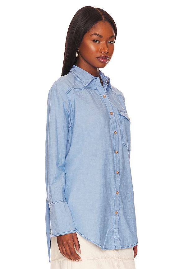 view 2 of 4 Manchester Solid Top in Blue Combo