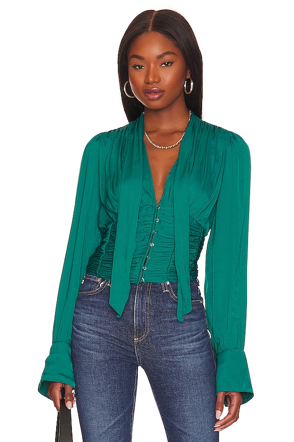 view 2 of 5 Meet Me There Buttondown in Green Balsam