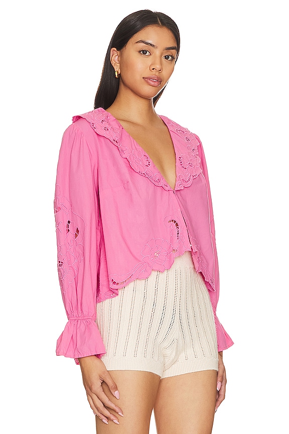 view 2 of 4 Maisie Cutwork Top in Bubblegum