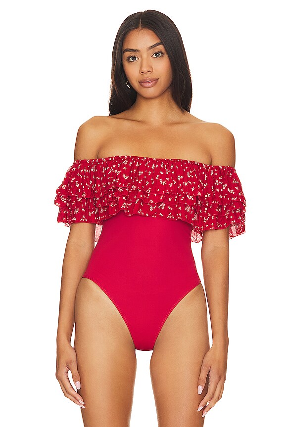 view 2 of 5 BODY WE THE FREE GOOD LUCK in Red Combo