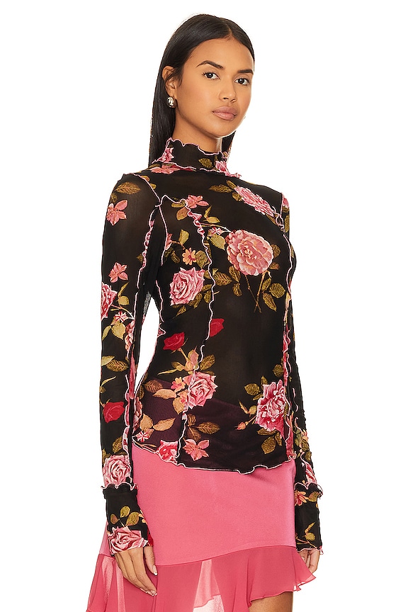 view 2 of 4 Charlie Mesh Top in Black Combo