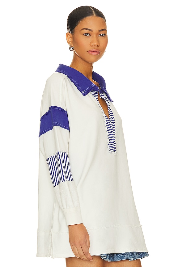 view 2 of 4 x We The Free Clean Prep Polo in Ivory Combo