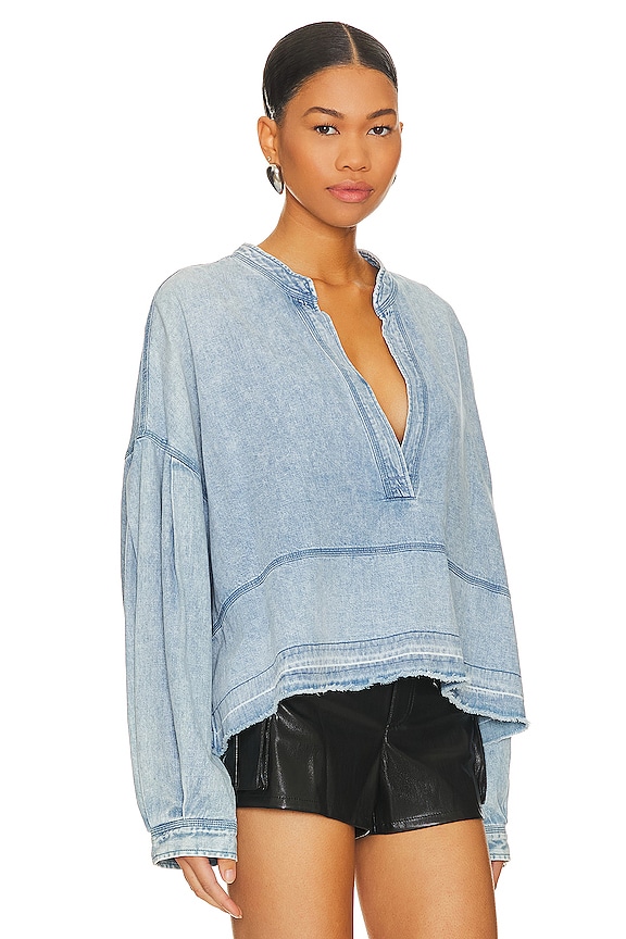 view 2 of 4 x We The Free Jude Denim Pullover In Vintage Indigo in Vintage Indigo