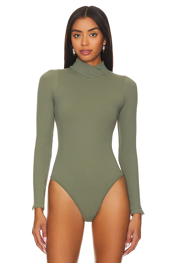 view 2 of 5 x Intimately FP XYZ Recycled Turtleneck Bodysuit In Army in Army