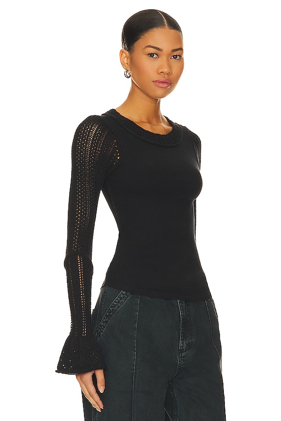 view 2 of 4 Cuffing Season Top in Black